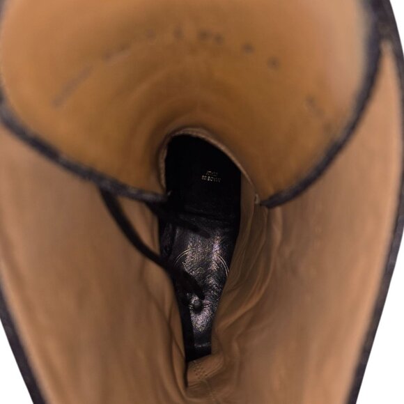 Bally of Switzerland Black Grain Leather Combat Boots Men 8 Wingtip Birbur Shoes - Picture 13 of 13